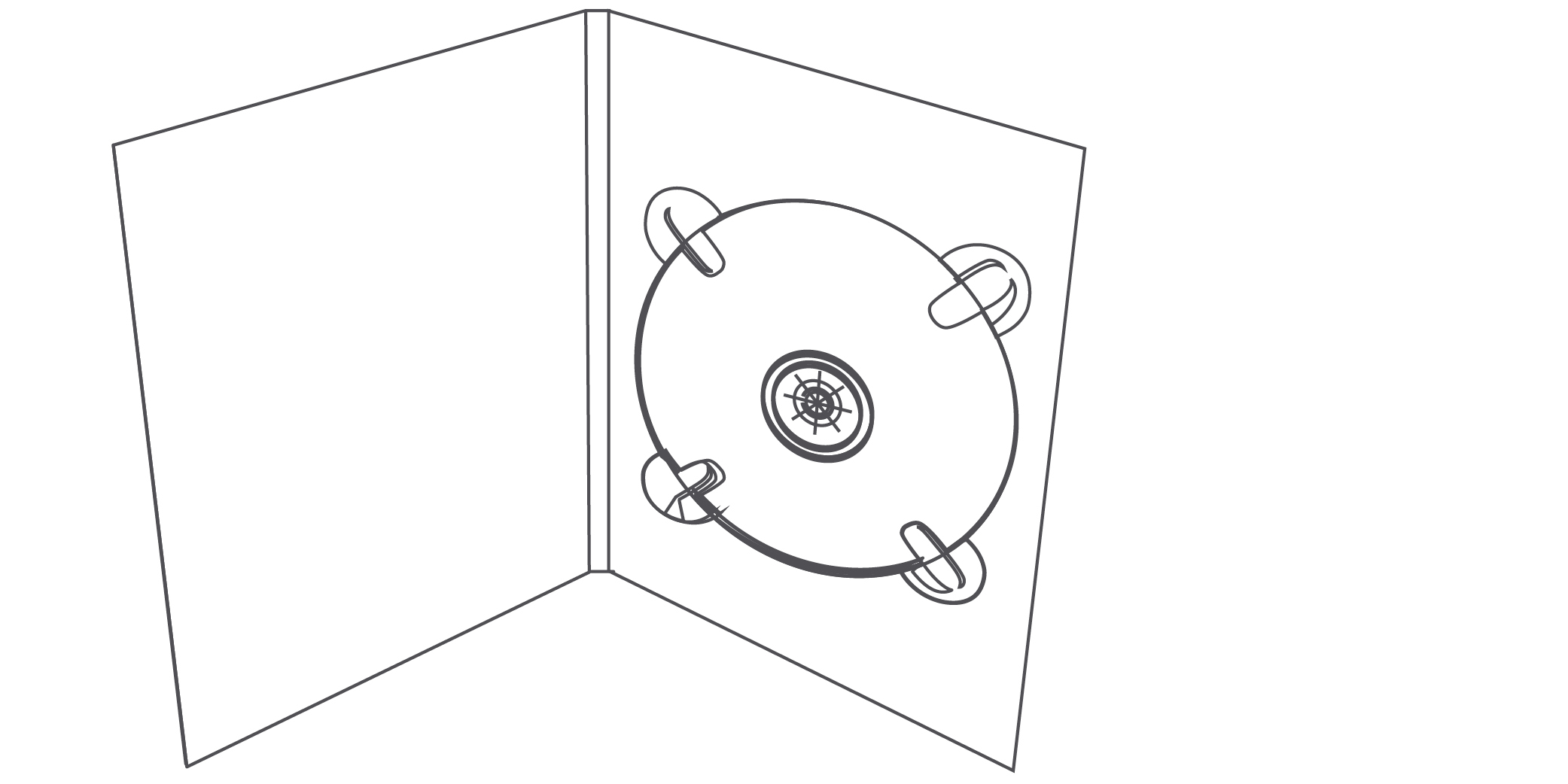 CD-DVD DVD Digipack ohne Booklet Tray rechts