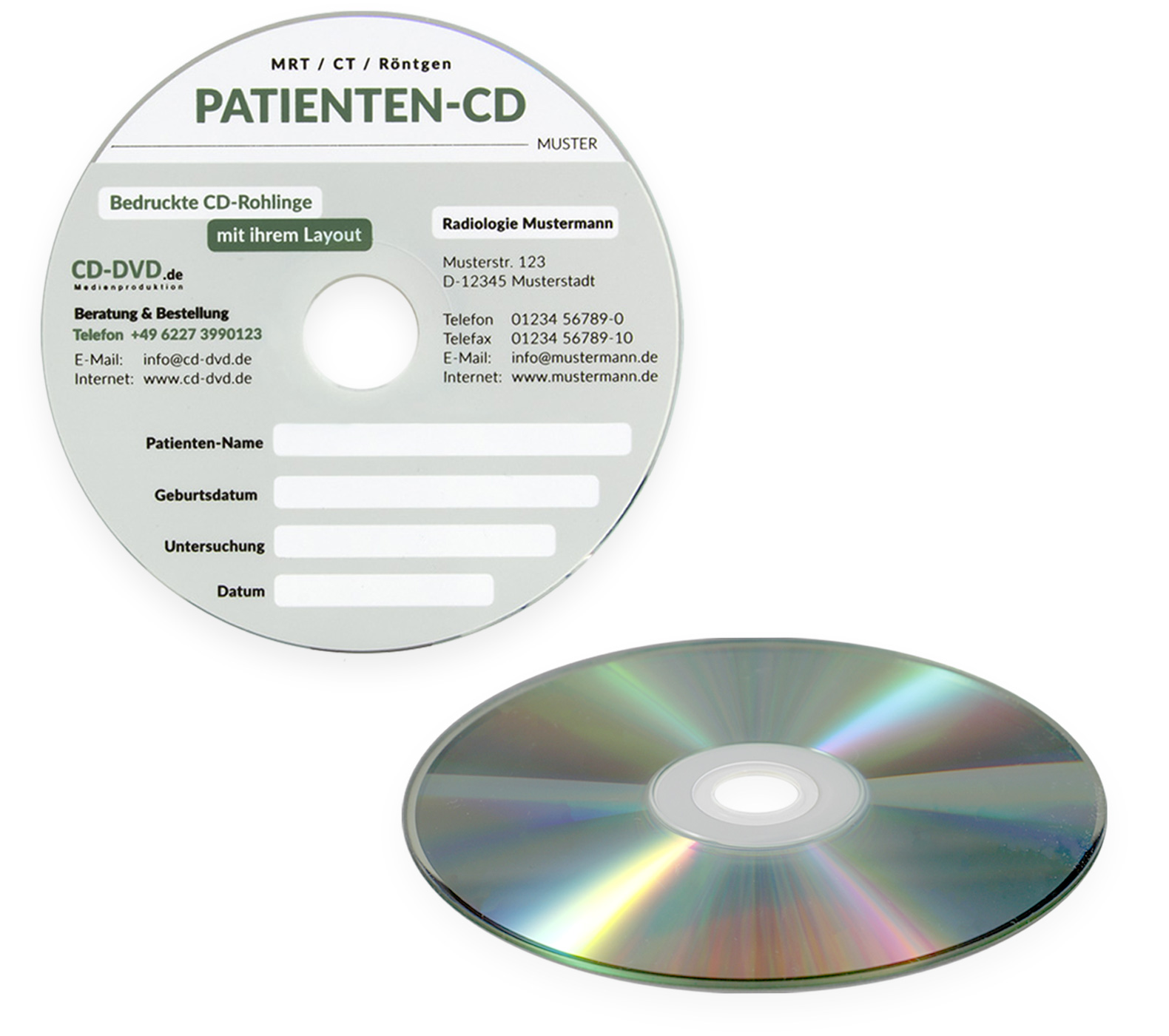 CD DVD Produkte Patienten-CD für die Radiologie