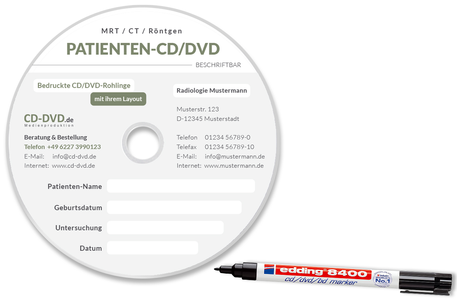 CD-DVD Ärzte und Kliniken Patienten-CD Radiologie Stift